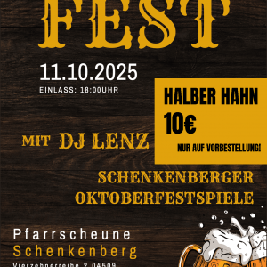 11.10.2025 | Oktoberfest Schenkenberg - Halber Hahn - Ausverkauf