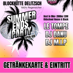30.08.25 - Summer Ends Party<br>Getränkekarte & Eintritt 20€