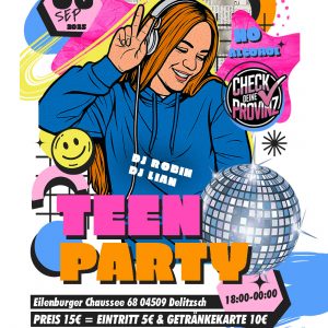 06.09.2025 | TEEN PARTY - 15€ Eintritt & Getränkekarte
